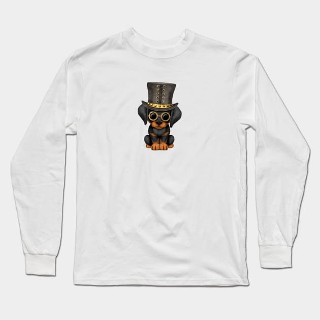 Steampunk Doberman Puppy Long Sleeve T-Shirt by jeffbartels